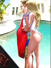 Unfortunately my princess on all these interracial cartoons did not have a moderate swimming suit