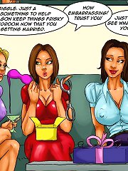 Hot cartoon porn pics with horny ladies fucking with black toy cock