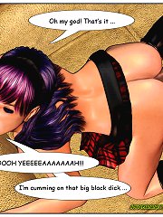Interracial Comix. Cumming on that big black dick