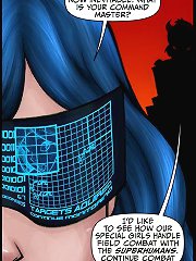 JKR comix. Super heroine rescued cartoon girl