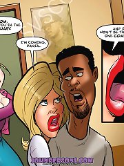 John Persons comic porn slut seduces black dude to fuck her pussy and ass hole with his monster dork