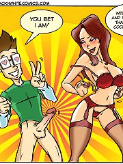 Porn comics. Pizza man cumming on girl's face but his cock still stone hard and ready for fuck