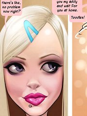 This blonde babe with a tight ass in erotic comic likes dicks and dreams about it