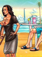 Best porn game comics demonstrating furious beach orgy