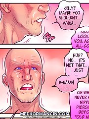 Never seen nipple piercings before old man? These cartoon boobs needs to be kissed!