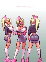 Blonde white ladies riding huge big cocks in sexy interracial comix art